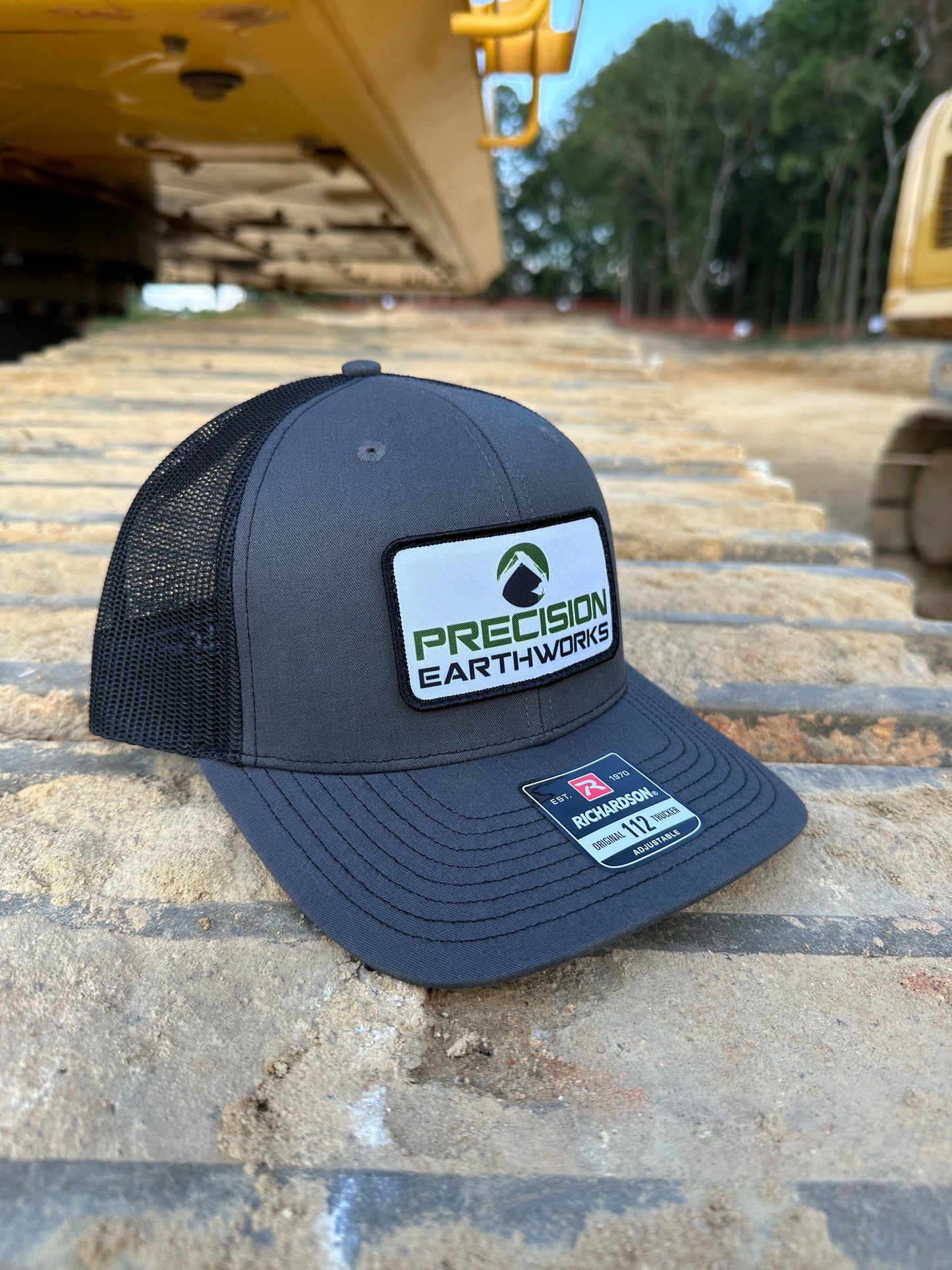 Gray/Black Richardson White Precision Patch Hat