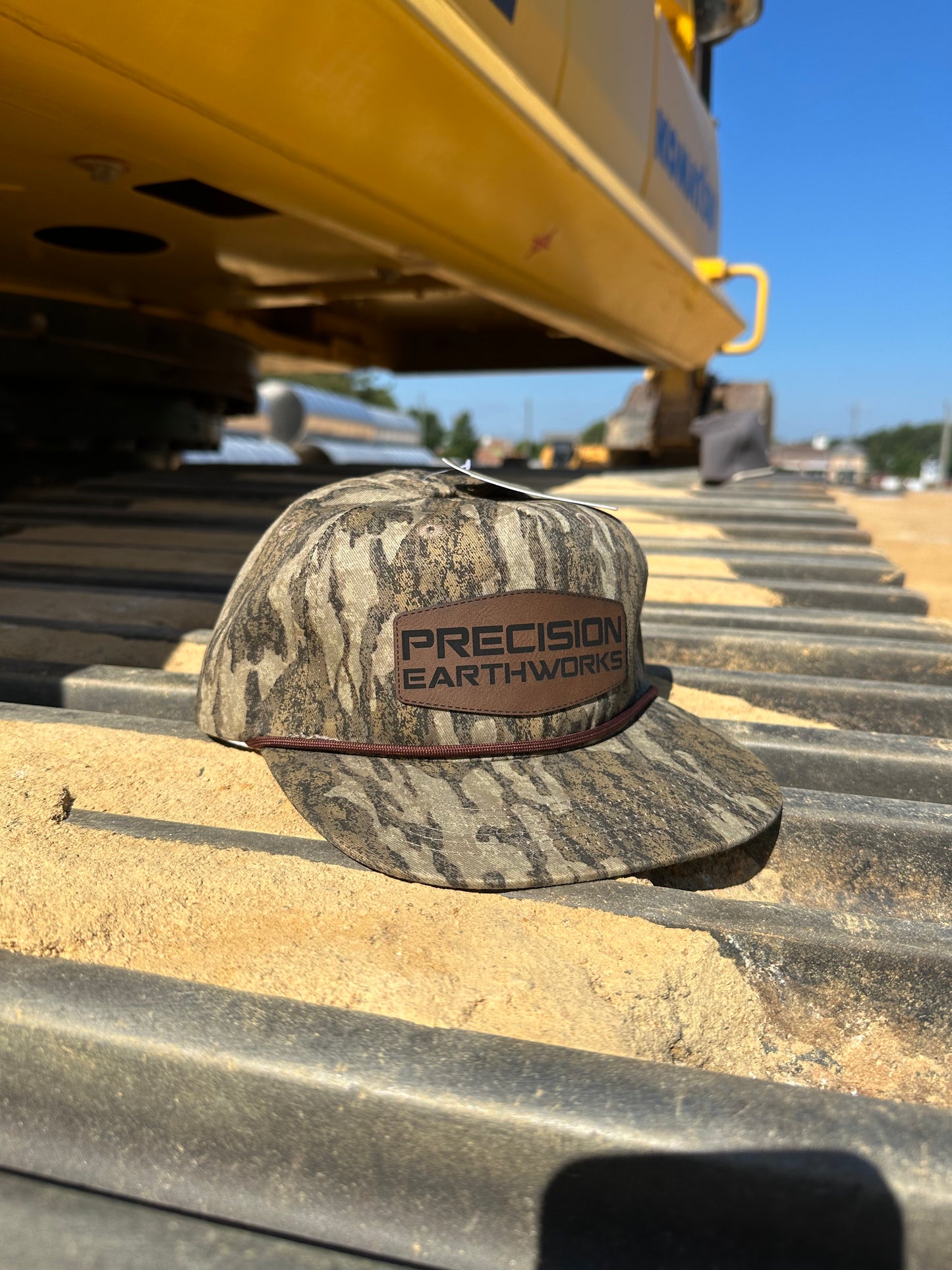 Bottomland Camo Goat Rope Leather Patch hat
